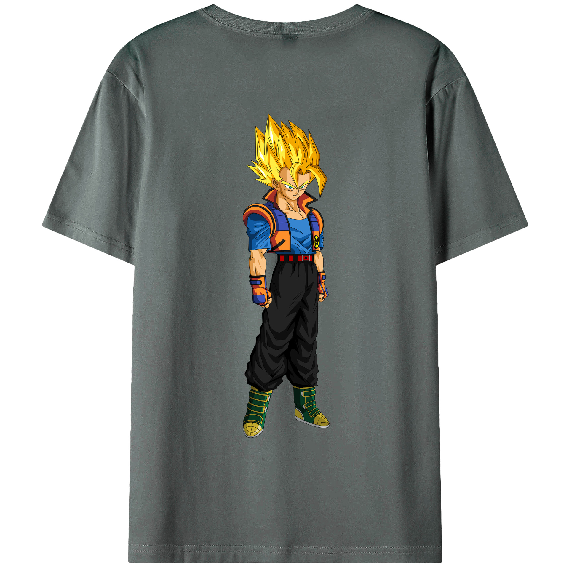 （画像用） ドラゴンボール ベジータ四世（Bejīta Yonsei）DRAGON BALL Vegeta IV 綿100％ メンズ半袖Tシャツ（バックプリント） 通気性